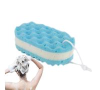 Toalla de baño suave, goma de espuma para niños pequeños - Masaje ergonómico de espuma suave para el cuerpo, toalla de baño de espuma suave y duradera con diseño ondulado para cumpleaños, Pascua, sí