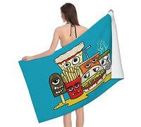 Toalla De Baño Un Grupo De Personajes Interesantes De Comida Rápida Toallas De Playa Microfibra Sábana De Baño Esponjoso Toallas para Deportiva Camping Piscina 80X130Cm