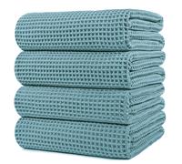 Toalla de bao POLYTE de microfibra de gran tamao, de secado rpido, sin pelusa, 60 x 30 pulgadas, paquete de 4 (tejido tipo gofre)