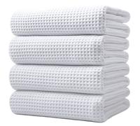 Toalla de bao POLYTE de microfibra de gran tamao, de secado rpido, sin pelusa, 60 x 30 pulgadas, paquete de 4 (tejido tipo gofre)