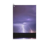Toalla de club de golf con estampado de tormenta rayada, portátil con mosquetón para hombres y mujeres, perfecta para deportes, yoga, playa, gimnasio