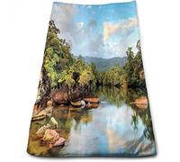 Toalla de Cocina Natural de Microfibra, The Beach in Masoala National Park, Toallas de baño de Secado rápido para Adultos y niños, súper Absorbente, Multicolor, 15 x 27 Pulgadas