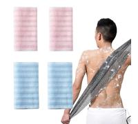 Toalla de ducha exfoliante, toalla exfoliante, toalla de ducha exfoliante para la espalda, apta para viajes y de secado rápido, para mujeres y hombres (C+C+D+D)