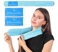 Toalla de enfriamiento con inserciones de gel suave | Incluye 2 paquetes de hielo de gel reutilizables - Envoltura de compresión multiusos - Cuello, piernas, brazos, hombros - Ideal para después de