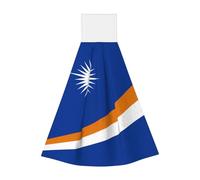 Toalla de mano colgante de forro polar coral, toalla de mano para baño y cocina para niños y adultos, toalla de cocina súper absorbente con la bandera de las Islas Marshall