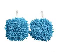 Toalla de mano compacta de felpilla con textura suave y estructura de fibra única para un secado profundo entre los dedos y una sensación fresca después de su uso (azul)