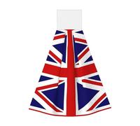 Toalla de mano de forro polar coral con bandera del Reino Unido, toalla de cocina colgante súper absorbente, toalla de mano colgante para baño para niños y adultos