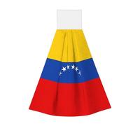 Toalla de mano de forro polar coral con la bandera de Venezuela, toalla de cocina colgante súper absorbente, toalla de mano colgante para baño y cocina para niños y adultos