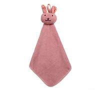 Toalla de mano gruesa de forro polar coral de doble cara para cocina y baño, para secar las manos y limpiar superficies, secado rápido, suave, absorbente, reutilizable, paño (rosado)