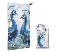 Toalla de microfibra con diseño de plumas de pavo real, secado rápido, absorbente, para gimnasio, camping, senderismo, natación, viajes, bohemio, étnico, ligera, compacta, grande, toalla de playa, 80