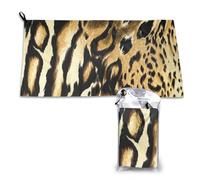Toalla de microfibra de secado rápido atigrado con piel de leopardo, león y tigre, para adultos, 40,6 x 37,8 cm