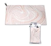 Toalla de microfibra de secado rápido con delicado mármol rosa y imitación de oro rosa para adultos, 40,6 x 43,8 cm.