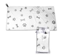 Toalla de microfibra de secado rápido con diseño de huesos de perro, para adultos, 40,6 x 36,5 cm