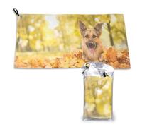 Toalla de microfibra de secado rápido con diseño de pastor alemán Maple, para adultos, 40,6 x 30,5 cm