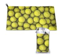 Toalla de microfibra de secado rápido con diseño de pelotas de tenis para adultos (40 x 73 cm)