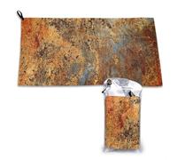 Toalla de microfibra de secado rápido con efecto óxido marrón y metal colorido, para adultos, 40,6 x 38,1 cm