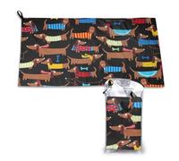 Toalla de microfibra de secado rápido con estampado "Amo a mi perro salchicha", para adultos, 40,6 x 263,5 cm