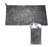 Toalla de microfibra de secado rápido con estampado de dibujos científicos manuscritos para adultos, 40,6 x 28,9 cm