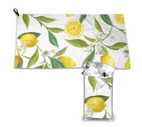Toalla de microfibra de secado rápido con estampado de ramas de limonero exótico, ideal para adultos, 40,6 x 213,5 cm.