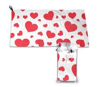 Toalla de microfibra de secado rápido "Corazón disperso" para adultos (40 x 160 cm)