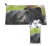 Toalla de microfibra de secado rápido para perros Labrador negro, manzanilla y retriever negro, para adultos, 40,6 x 52,1 cm