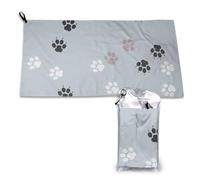 Toalla de microfibra de secado rápido "Paws Print Traces Cate", para adultos, 40,6 x 38,1 cm