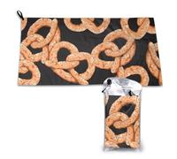 Toalla de microfibra de secado rápido "Pretzel fresco", a granel, para adultos, 40,6 x 34,5 cm