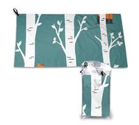 Toalla de microfibra de secado rápido "Zorro con abedules" para adultos, 40,6 x 44,5 cm