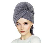 Toalla de Microfibra para el Cabello - Secado Rápido, Absorbente y Antiencrespamiento - Pañuelo Grande para Mujer (Gris 60 x 100 cm)