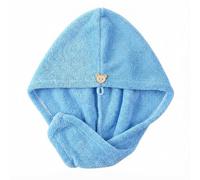 Toalla de microfibra para el pelo, gorro de secado de forro polar coral en azul cielo, turbante giratorio con lazo de botón, cubierta suave para la cabeza para después de la ducha, gimnasio, viajes, 1