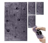 Toalla de microfibra para perro 4 Piezas de Paño de Aseo Canino Suave y | Toallas Grandes de Microfibras para Perros en el Baño, Cuarto de Ducha, Refugio, Camping, Playa y Viaje Gris