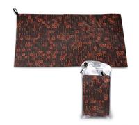 Toalla de microfibra roja de secado rápido Programmer Code, para adultos, 40 x 162 cm