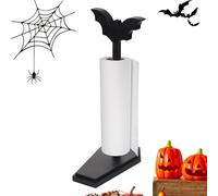 Toalla de Papel Toallero de Trabajo, Gótico Matt Black Kitchen Roll Soporte Base de ataúd | Decoración de Bat de Halloween, Espeluznante soprte de pañuelo de Cocina, Soporte de Rollo de Cocina gótica