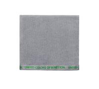 UNITED COLORS OF BENETTON. Toalla de Playa 90x160cm 380gsm 100% algodón Velour Azul Oscuro con Logo Neutral be
