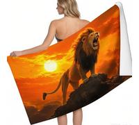 Toalla de Playa Amanecer en la Montaña del León 180 x 90 cm Color Naranja Absorbente Suave Secado rápido Playa Piscina baño Ducha Hombre Mujer niño