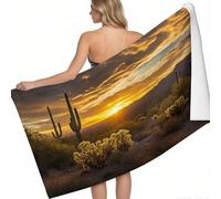Toalla de Playa arbustos de Cactus 200 x 100 cm Vista del Amanecer Secado rápido sin Arena Absorbente Ligera Playa Piscina Camping