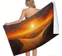 Toalla de Playa Atardecer en Las Dunas del Desierto 180 x 90 cm Color Naranja Absorbente Suave Secado rápido Playa Piscina baño Ducha Hombre Mujer niño