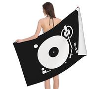 Toalla De Playa Auriculares Disco De Vinilo Plato De Vinilo DJ Reproducir Vinilo Toallas Baño Absorbente Toalla De Viaje Deportes Toallas De Sauna para Picnic Camping Natación 80X130CM