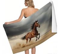 Toalla de Playa Caballo del Desierto 180 x 90 cm marrón Absorbente Suave Secado rápido Playa Piscina baño Ducha Hombre Mujer niño
