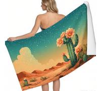 Toalla de Playa Cactus del Desierto 180 x 90 cm marrón Absorbente Suave Secado rápido Playa Piscina baño Ducha Hombre Mujer niño
