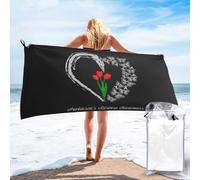 Toalla De Playa Campaña De Concienciación sobre La Enfermedad De Parkinson con El Corazón De Mariposa Toalla De Viaje Premium Toallas Baño Secado Rápido Toallas De Sauna para Piscina 70X140Cm
