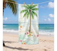 Toalla de playa de microfibra de palmera tropical, diseño floral, secado rápido, suave y sin arena, manta ligera para piscina, ideal para día festivo, picnic, camping, viajes al aire última