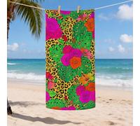 Toalla de playa de microfibra floral tropical colorida impresión botánica de secado rápido, suave sin arena, manta ligera de gran tamaño, para viajes al aire última intervensión, pícnic esenciales, 31