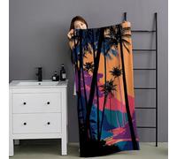 Toalla de Playa de Microfibra Gigante 180x90cm, Anti-Arena y de Secado Rápido, Toalla de Piscina Ligera y Compacta para Viajes, Ideal para Gimnasio Yoga y Camping (Árboles de coco Planta) Y#874