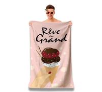 Toalla de playa de microfibra personalizada con mensaje positivo. Toalla de playa de 160 x 80 cm, ultra absorbente, de secado rápido, ligero y compacto. Idea de regalo para mujer, hombre, cumpleaños,