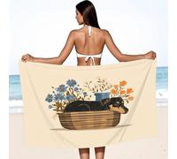 Toalla de playa de microfibra rural 200 x 150 cm, cálida y cómoda, con dibujos animados, lindos animales, cachorros, toalla de baño para adultos, toalla suave de secado rápido, toalla de playa sin