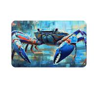 Toalla de playa de terciopelo de piel de melocotón de secado rápido con símbolos de cangrejo azul, impresión negra, tamaño grande, 130 x 79 cm, para adultos, toalla súper absorbente