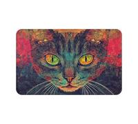 Toalla de playa de terciopelo de piel de melocotón de secado rápido con símbolos sobrenaturales con estampado de cabeza de gato gigante, 1 unidad, gran tamaño, 55 x 27.5 pulgadas, para adultos, toalla