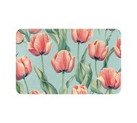 Toalla de playa de terciopelo de piel de melocotón de secado rápido con símbolos sobrenaturales con estampado negro de tulipán rosa, tamaño grande, 130 x 79 cm, para adultos, toalla súper absorbente