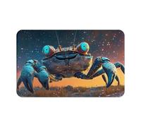 Toalla de playa de terciopelo de piel de melocotón de secado rápido con símbolos sobrenaturales de cangrejo de cielo estrellado azul, impresión negra, 1 unidad, toalla de playa de gran tamaño de 55 x